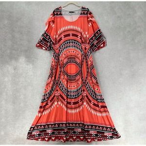 Reborn Maxi Dress Short Sleeve Scoop Neck Flare Split Sleeve Pockets Stretchy